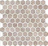 Florida Tile Pietra Art Stone Hexagon Mosaic Hexagon Brown Ceramic Tile & Stone