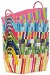 Bright Cotton Fabric Covered Small Cases with Leatherette Handles 14"x10"x5" Set of 12