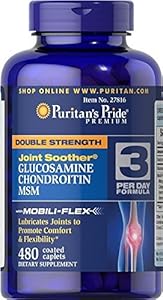 Puritan's Pride Double Strength Glucosamine, Chondroitin & MSM Joint Soother-480 Caplets 1 Bottle (480 counts)