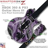 XBOX 360 & PS3 Guitar Hero III (3) Les Paul Guitar Camouflage Purple WraptorSkinz TM Faceplate Skin by TuneTattooz TM