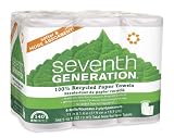 Seventh Generation White Paper Towels, 2-ply, 140-sheet Rolls, 6-Count (Pack of 4)