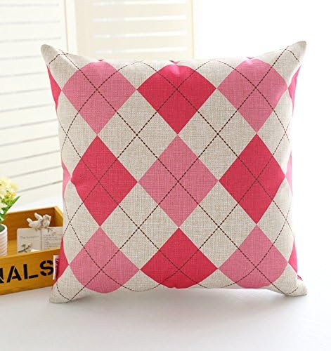 Pink Geometric Series 18 x 18 Inch Double-sided Printing Design Cotton Linen Cushion Cover Throw Pillow Cover Pillowcase