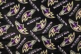 NFL Baltimore Ravens Football Fleece Fabric Print By the Yard