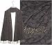 ULRIKE Oblong Crepe de Chine Silk Wrap With Beads - A black ground with a deep violet...