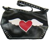 LUX DE VILLE FLYING HEART HANDBAG PURSE BLACK VINYL PUNK ROCK ROCKABILLY RETRO