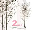 TWO 7' Pink Cherry Blossom Real Wood Trunks Artificial Trees