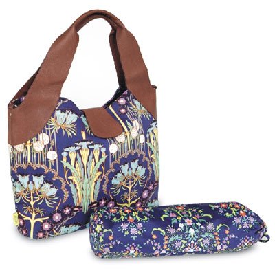 Wildflower diaper bag by Amy Butler for Kalencom - Fuchsia tree navy