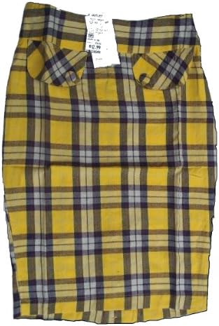 Sports Skirt (Yellow Plaid) Pencil Skirt (Size JRS 1)