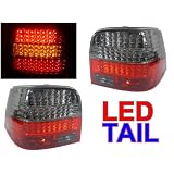 A Pair of Depo Red and Smoke Lense LED Tail Lights - VOLKSWAGEN Golf 4 1999-2005 by Depo