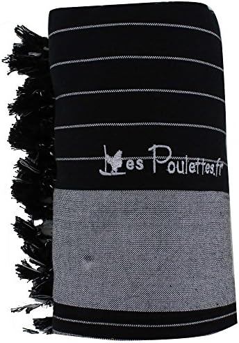 Kikoy Beach Towel Cotton Stripe - Color Black