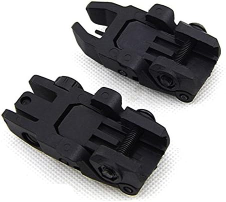 Tactical Folding Front and Rear Set Flip Up Backup Sights BUIS Black