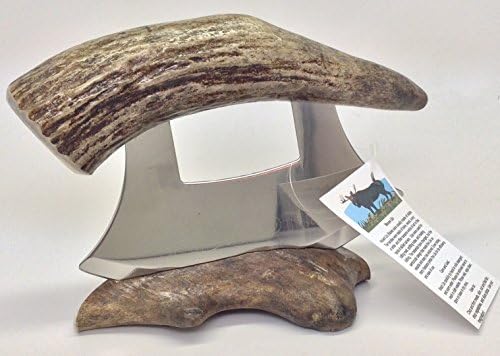 Made in Alaska Natural Moose Antler Point Oversized Ulu Knife