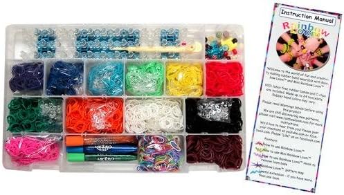 Rainbow Loom Complete Starter Kit/Case INCLUDES LOOM AND HOOK, Over 3600 Bands, Plus 100 C Clips, And More