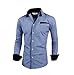 TAM Ware Men's Premium Slim Fit Checkered Plaid Cotton Long Sleeve Shirt