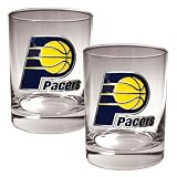 Indiana Pacers NBA 2pc Rocks Glass Set - Primary Logo