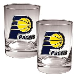 Indiana Pacers NBA 2pc Rocks Glass Set - Primary Logo by Great American Products
