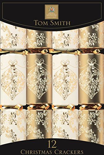 Tom Smith Cream & Gold Baubles Cube Christmas Crackers