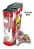 Skin Decal Cover for Xbox 360 Console + two Xbox 360 Controllers - Star and Skull