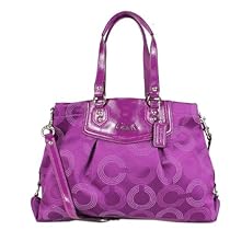 Hot Sale Coach Ashley Dotted Op Art Carryall Purse Purple 20049