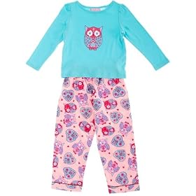 Mini ZZZ Sleepy Owl Knit Top/ Flannel Pant Pyjamas (Pink, 18 - 24 Months)