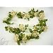 63" Artificial Silk Flower Organza/Metallic Rose Hydrangea Garland (Ivory-Gold) from GT Decorations