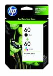 Original HP 60 Ink Cartridges Combo-Pack (Black & Tri Color) in Retail Packaging