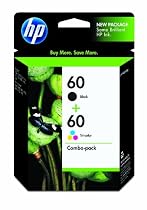 Original HP 60 Ink Cartridges Combo-Pack (Black & Tri Color) in Retail Packaging