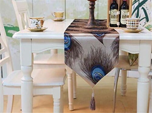 Rare Vivid Colorful Peacock Soft Table Runner Flag 17''