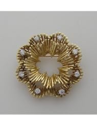 Estate Tiffany 18k Yellow Gold and Diamond Pin