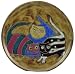 MARA Stoneware 12 COLLECTIBLE ROUND PLATE Abstract KITTEN CAT Brown DESIGN