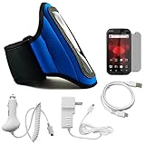 Blue Moisture Resistant Protective Neoprene Exercise Workout Armband with A ....