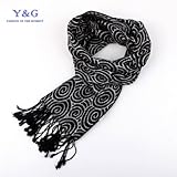 Black Could paisley Winter Scarf for men Y&G 100% Silk Jacquard Woven Scarf SC1007 Black Could paisley Winter Scarf for men Y&G 100% Silk Jacquard Woven Scarf SC1007