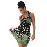 Produkt-Bild: Neckholder Minikleid fantasy Schwarz Gr&uuml;n (0606)