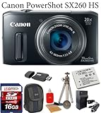 Canon PowerShot SX260 HS 12.1 MP CMOS Digital Camera with 20x Optical Zoom 25mm Wide-Angle Lens with 1080p Full HD Video a...
