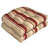 Outdoor Patio Beige/Red Striped Conversation/Deep Seating Cushion Set of 2