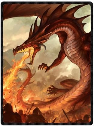 Mayers 58"(W)x80"(L) (Large) High Quality Fantasy World Dragon Spitfires Fleece Throw Blanket