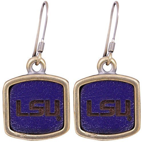 LSU Tigers Purple Leather Earrings