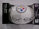 BEN ROETHLISBERGER & TROY POLAMALU AUTOGRAPHED HAND SIGNED FULLSIZE STEELERS FOOTBALL