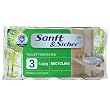 Sanft & Sicher Recycling-Toilettenpapier 3-lagig, 2er Pack (2 x 8 Rollen à 200 Blatt)