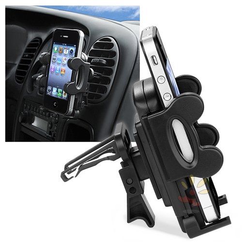 Everydaysource Universal Car Air Vent Phone Holder 1.5 to 4.3 inches -fully extended arms, Black