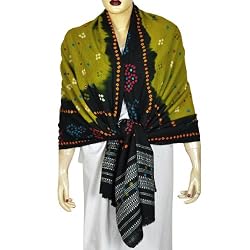 Indian Shawls Tie Dye Wool Accessory 80 x 35 inches