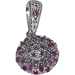 Pendants with Chain Sterling Silver Ruby Gemstone Jewelry 0.5 inches