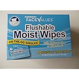 Flushable Moist Wipes Individually Wrapped on the Go Singles with Aloe and Vitamin E