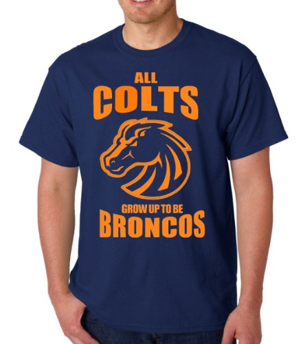 All Colts Grow Up To Be Broncos Manning Navy Adult T-Shirt Tee