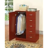 Cherry Finish Tuxedo Wardrobe Bedroom Storage Dresser by 