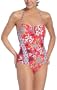 Nicole Miller Women's 1-Piece Print Bandeau Swimsuit