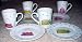 Set of 4 14 oz Latte Mugs & 4 Dessert Plates HANDBAGS