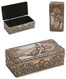 Mucha Inspired Art Nouveau Style Bronze Trinket Box