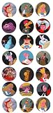 Set of 21 Alice's in Wonderland One Inch Buttons/ Pins / Badges