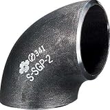 突合せ溶接継手 （黒） 90゜ショートエルボ 1x1/2 SGP 黒 40A
